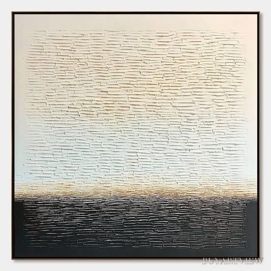 BUYARTVIEW Echoes of Stillness – Large Square Textured Minimalist Abstract Painting - image 1