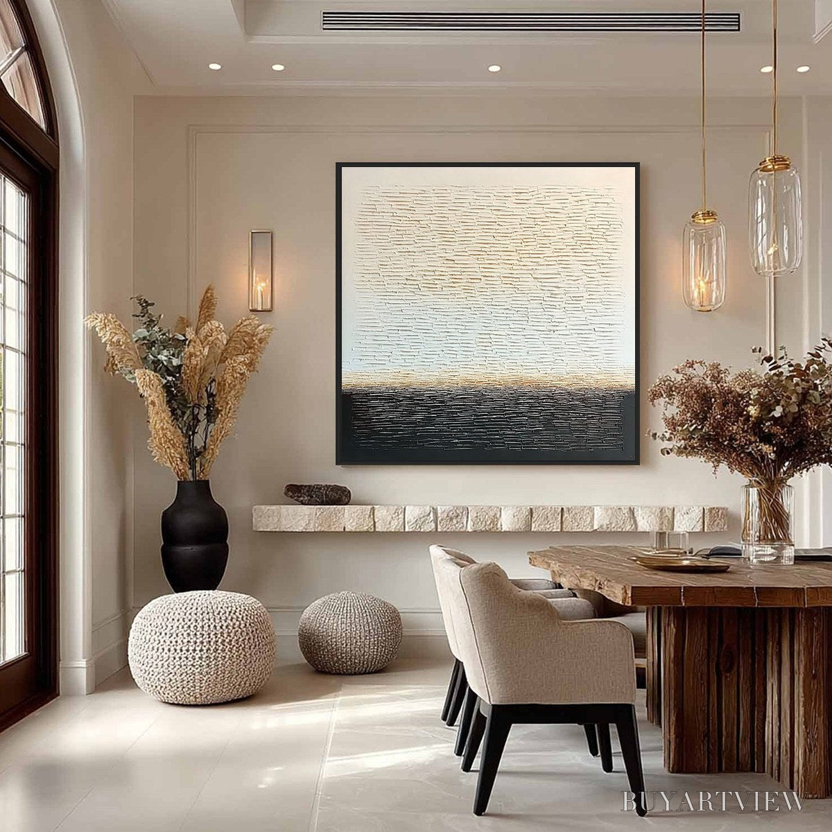 BUYARTVIEW Echoes of Stillness – Large Square Textured Minimalist Abstract Painting - image 6