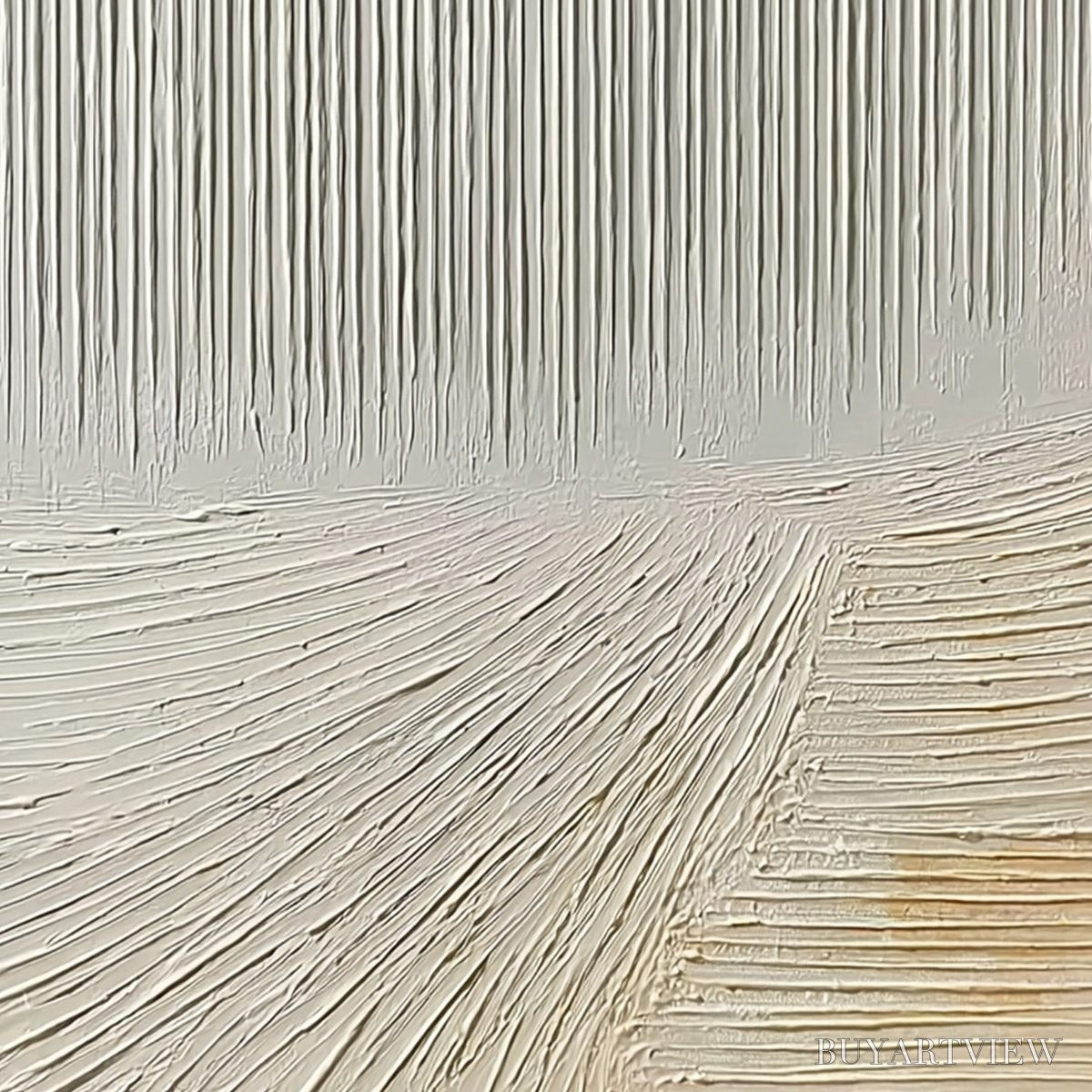 BUYARTVIEW Convergence – Textured Minimalist Wabi Sabi Abstract Painting in White - image 5