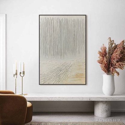 BUYARTVIEW Convergence – Textured Minimalist Wabi Sabi Abstract Painting in White - image 6