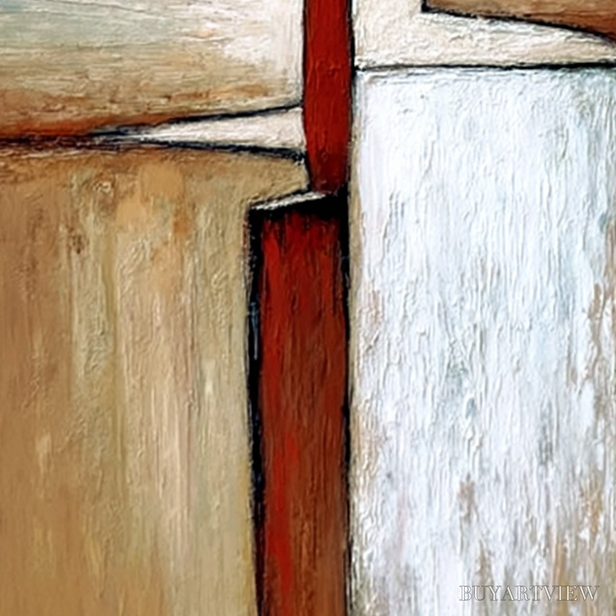 BUYARTVIEW the Voyager – Textured Minimalist Painting of a Solitary Figure - image 3