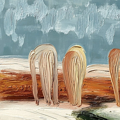 BUYARTVIEW Coastal Sentinels | Textured Abstract Landscape Oil Painting - image 3