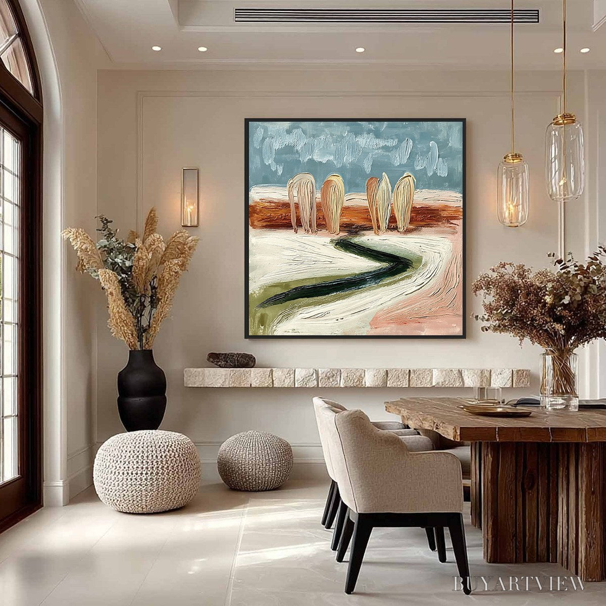 BUYARTVIEW Coastal Sentinels | Textured Abstract Landscape Oil Painting - image 4