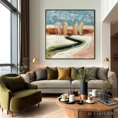 BUYARTVIEW Coastal Sentinels | Textured Abstract Landscape Oil Painting - image 6