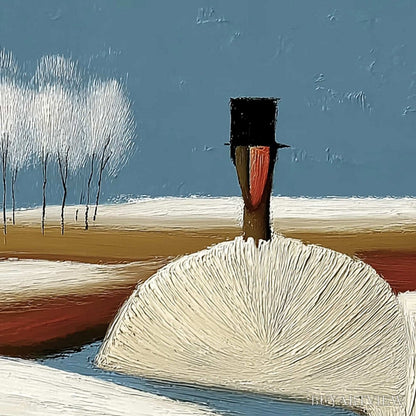 BUYARTVIEW the Silent Journey – Textured Wabi Sabi Abstract Landscape Painting - image 3