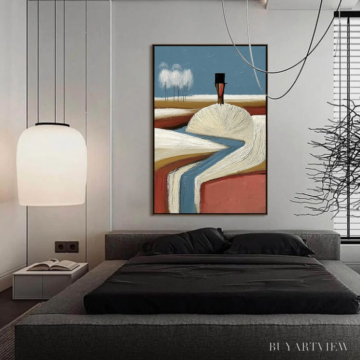 BUYARTVIEW the Silent Journey – Textured Wabi Sabi Abstract Landscape Painting - image 4