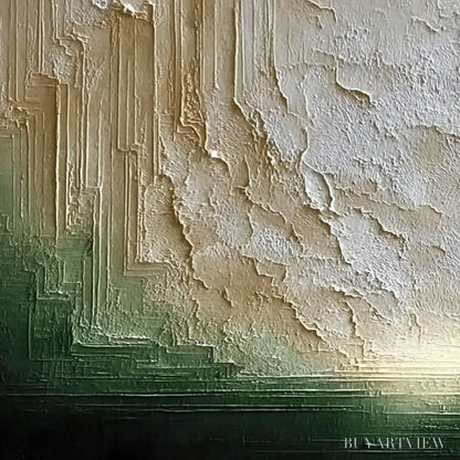BUYARTVIEW Emerald Horizon – Textured Wabi Sabi Abstract Landscape Painting - image 3