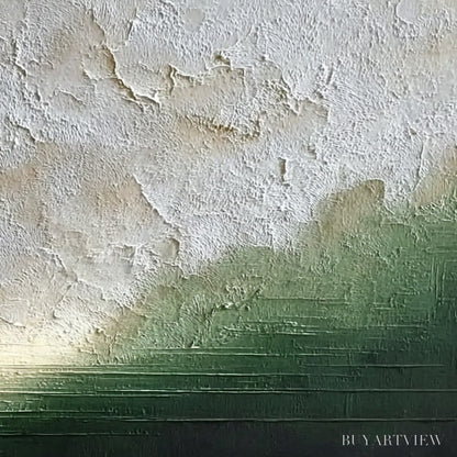 BUYARTVIEW Emerald Horizon – Textured Wabi Sabi Abstract Landscape Painting - image 5