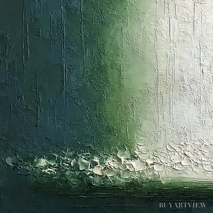 BUYARTVIEW Emerald Cascade – Large Textured Wabi Sabi Abstract Painting - image 3