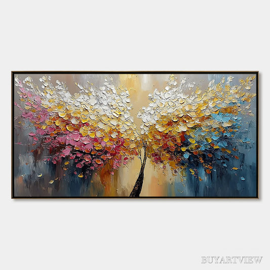 BUYARTVIEW Aura Bloom – Textured Palette Knife Tree of Life Painting - image 1
