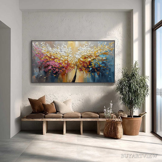 BUYARTVIEW Aura Bloom – Textured Palette Knife Tree of Life Painting - image 2