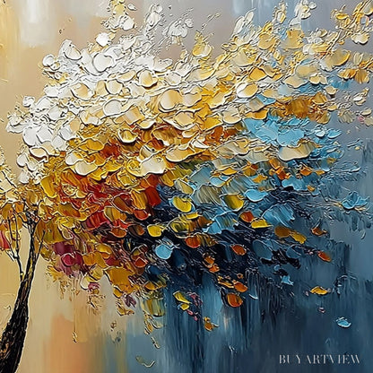BUYARTVIEW Aura Bloom – Textured Palette Knife Tree of Life Painting - image 5