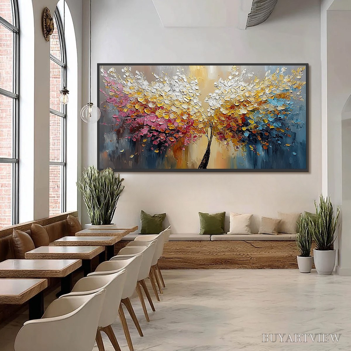 BUYARTVIEW Aura Bloom – Textured Palette Knife Tree of Life Painting - image 6
