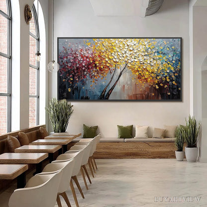 BUYARTVIEW Chromatic Embrace – Textured Palette Knife Tree Painting, Colorful Impasto - image 6
