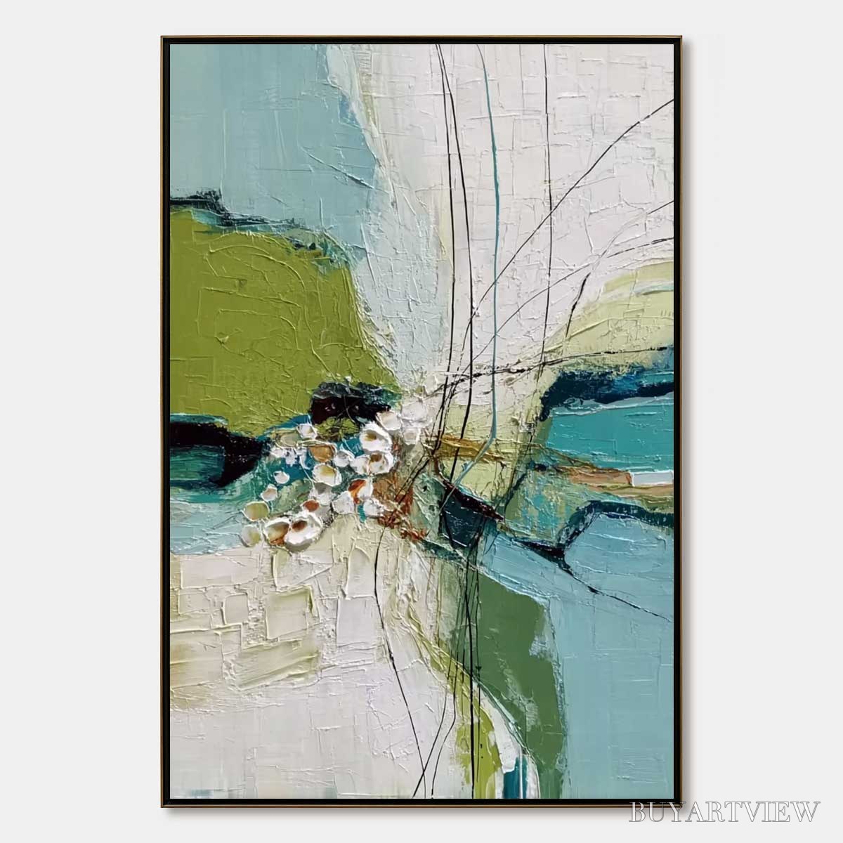 BUYARTVIEW First Bloom – Textured Vertical Abstract Landscape Painting - image 1