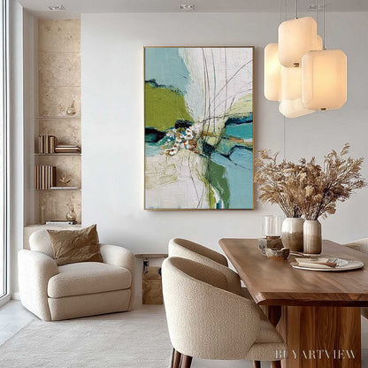 BUYARTVIEW First Bloom – Textured Vertical Abstract Landscape Painting - image 4