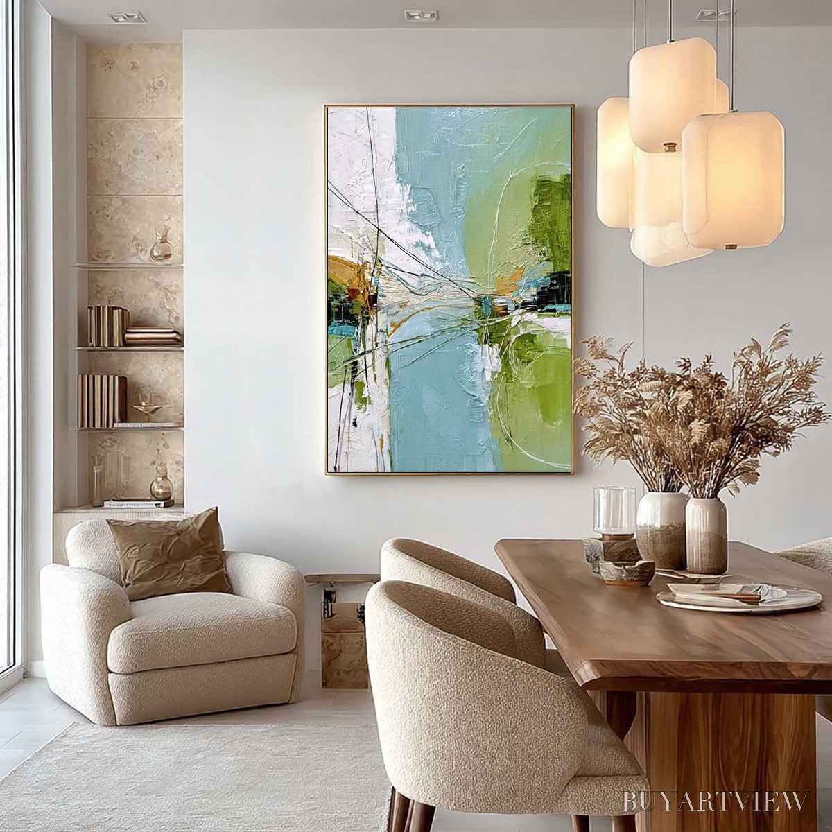BUYARTVIEW Crossing Paths – Large Textured Vertical Abstract - image 4