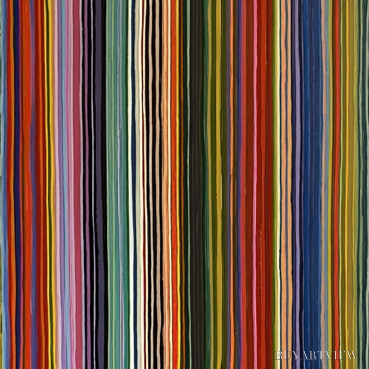BUYARTVIEW Chromatic Cascade – Colorful Vertical Abstract Painting with Flowing Lines - image 3