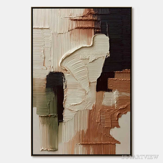 BUYARTVIEW Terra Firma – Vertical Wabi Sabi Textured Abstract - image 1
