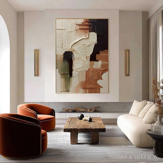 BUYARTVIEW Terra Firma – Vertical Wabi Sabi Textured Abstract - image 2