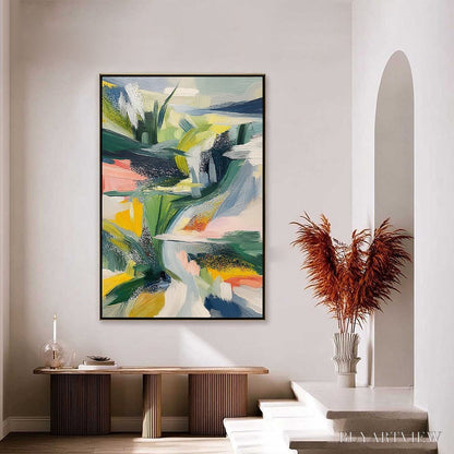 BUYARTVIEW Verdant Rush – Vibrant Textured Abstract Landscape Painting - image 4