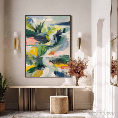 BUYARTVIEW Verdant Rush – Vibrant Textured Abstract Landscape Painting - image 6