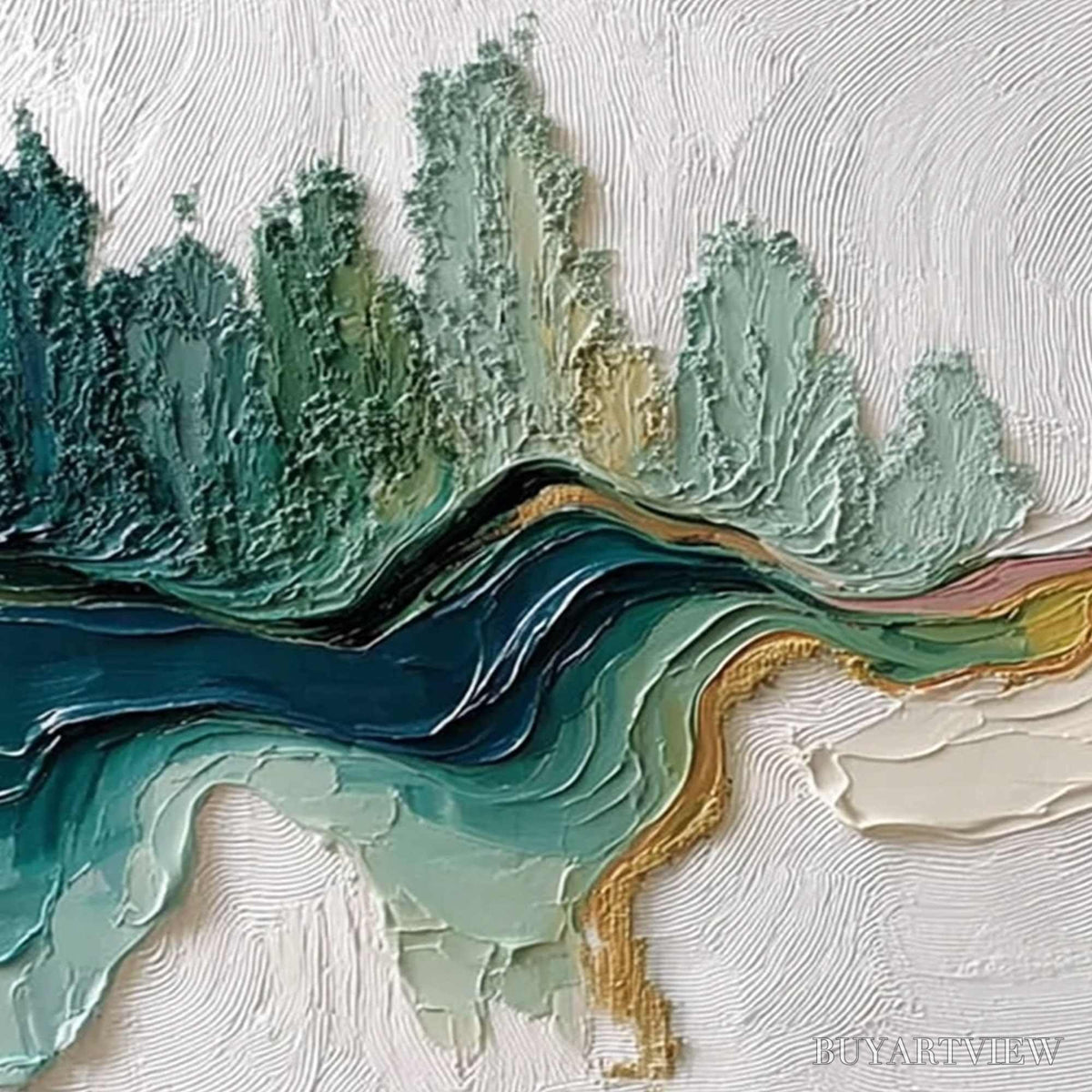 BUYARTVIEW Terra'S Veins – Textured Abstract Landscape Impasto Oil Painting - image 3