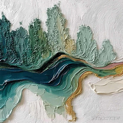 BUYARTVIEW Terra'S Veins – Textured Abstract Landscape Impasto Oil Painting - image 3