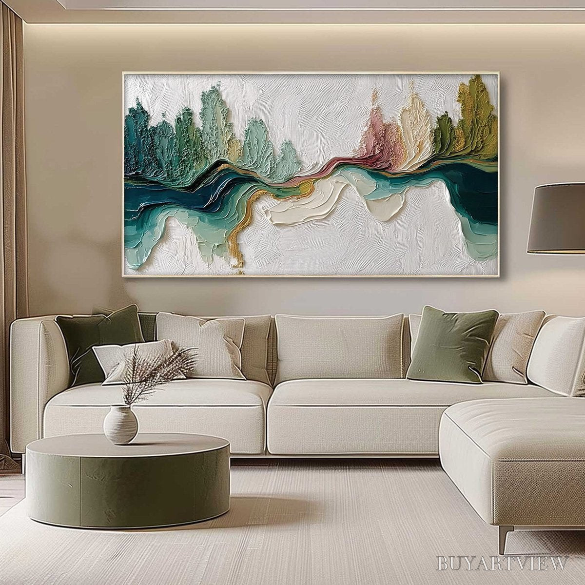 BUYARTVIEW Terra'S Veins – Textured Abstract Landscape Impasto Oil Painting - image 4