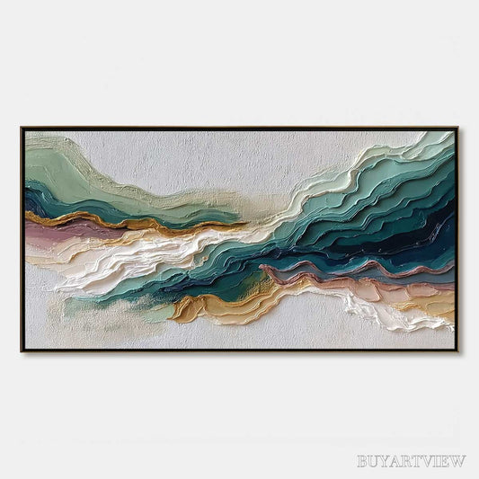BUYARTVIEW Terra Rhythm – Heavily Textured Abstract Landscape Painting - image 1