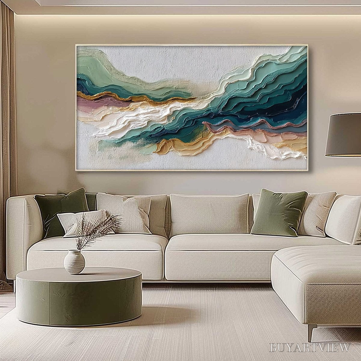 BUYARTVIEW Terra Rhythm – Heavily Textured Abstract Landscape Painting - image 4