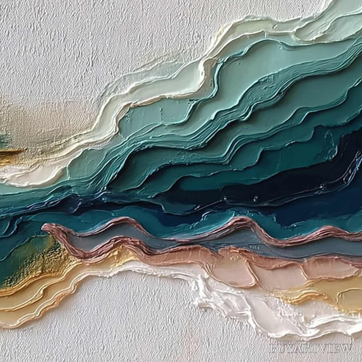 BUYARTVIEW Terra Rhythm – Heavily Textured Abstract Landscape Painting - image 5