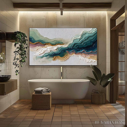BUYARTVIEW Terra Rhythm – Heavily Textured Abstract Landscape Painting - image 6