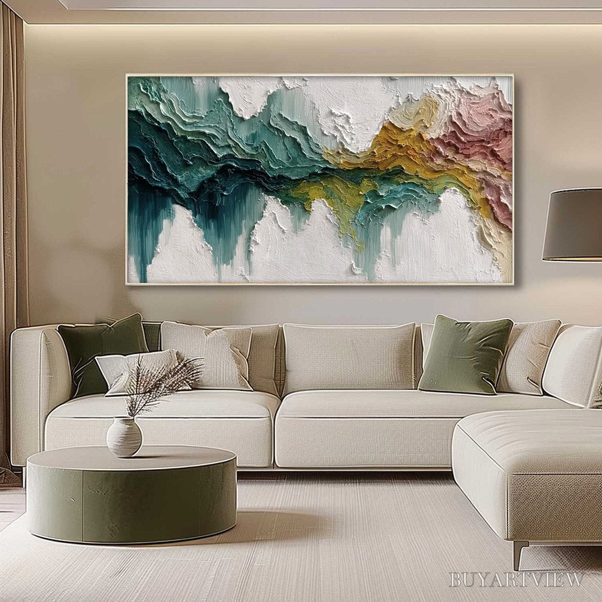 BUYARTVIEW Terra Flow – Textured Abstract Landscape Impasto Oil Painting - image 4