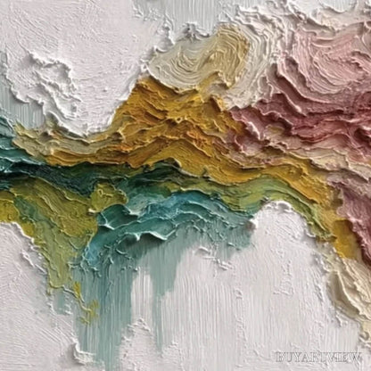 BUYARTVIEW Terra Flow – Textured Abstract Landscape Impasto Oil Painting - image 5