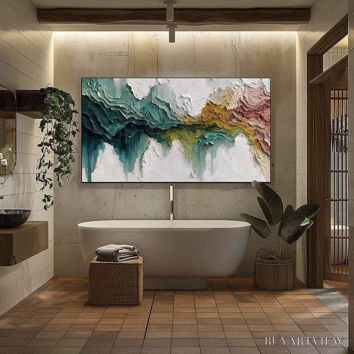 BUYARTVIEW Terra Flow – Textured Abstract Landscape Impasto Oil Painting - image 6