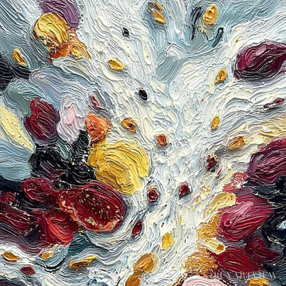 BUYARTVIEW Festa Dei Colori – Vertical Colorful Impasto Abstract Textured Oil Painting - image 3