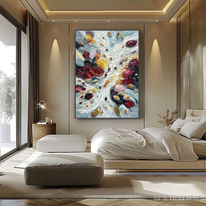 BUYARTVIEW Festa Dei Colori – Vertical Colorful Impasto Abstract Textured Oil Painting - image 6