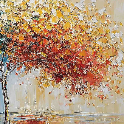 BUYARTVIEW Chromatic Embrace – Heavily Textured Palette Knife Tree Landscape Painting - image 5