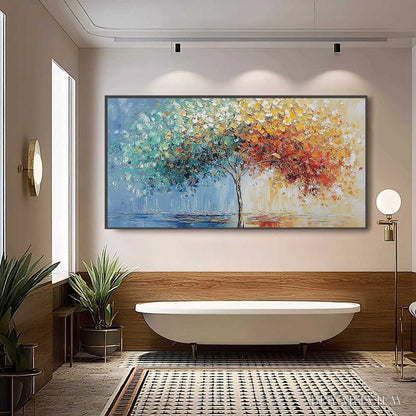 BUYARTVIEW Chromatic Embrace – Heavily Textured Palette Knife Tree Landscape Painting - image 6