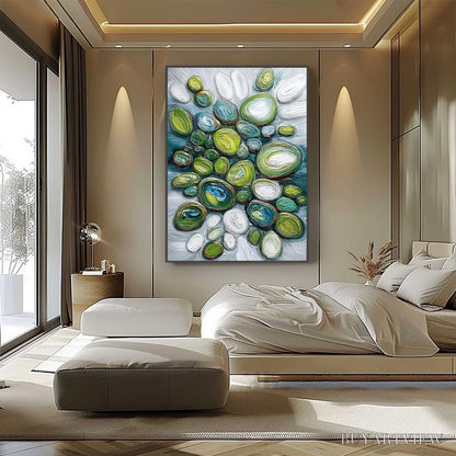 BUYARTVIEW River Gems – Textured Wabi Sabi Abstract Painting of River Stones - image 6