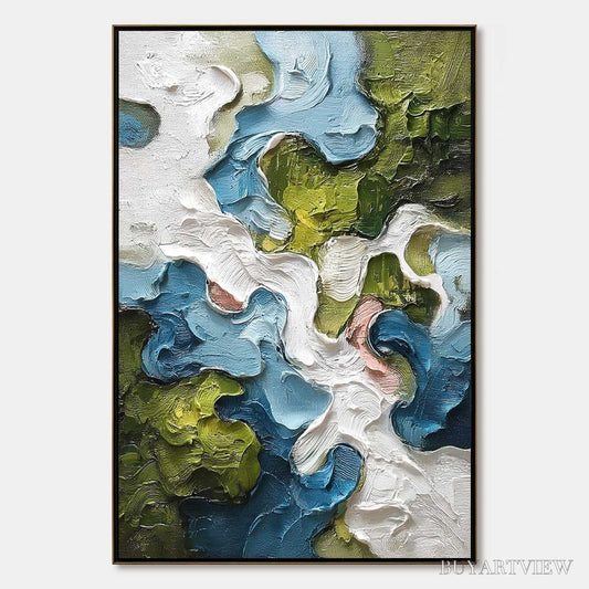 BUYARTVIEW Aerialis – Heavy Texture Abstract Landscape Oil Painting - image 1