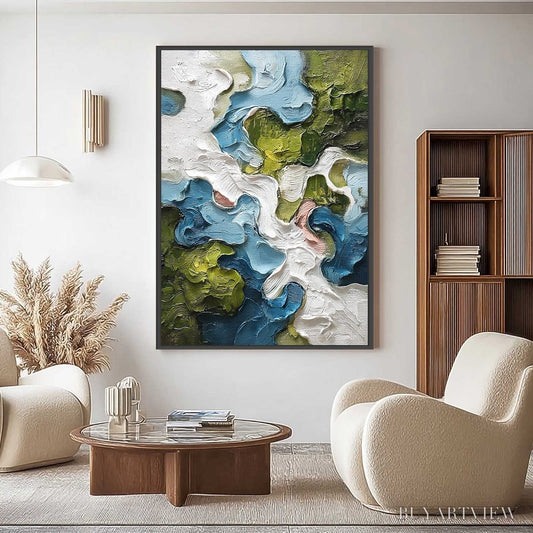 BUYARTVIEW Aerialis – Heavy Texture Abstract Landscape Oil Painting - image 2