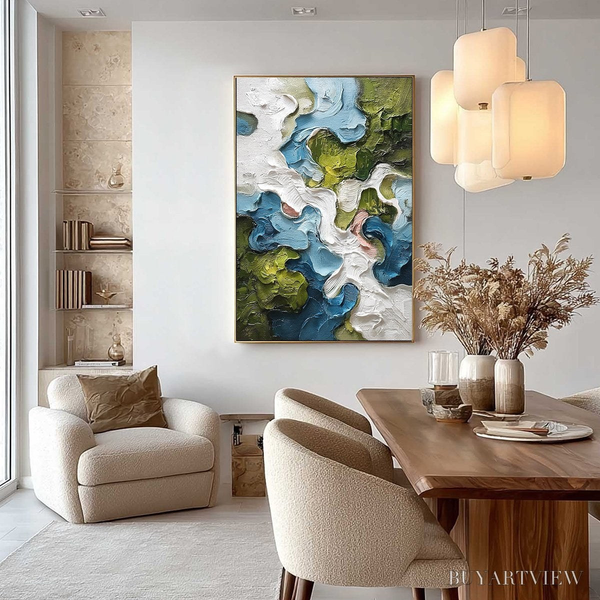 BUYARTVIEW Aerialis – Heavy Texture Abstract Landscape Oil Painting - image 4