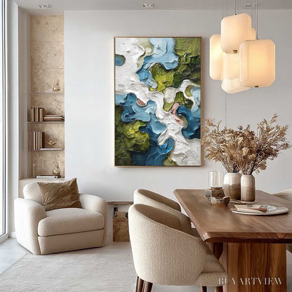 BUYARTVIEW Aerialis – Heavy Texture Abstract Landscape Oil Painting - image 4