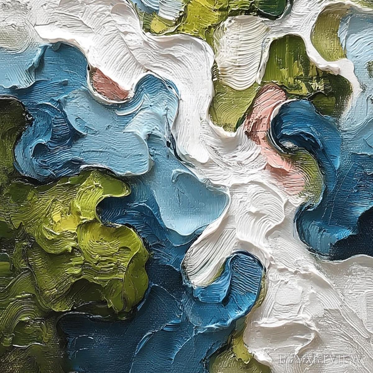 BUYARTVIEW Aerialis – Heavy Texture Abstract Landscape Oil Painting - image 5