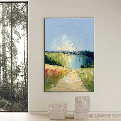 BUYARTVIEW Coastal Promenade – Textured Palette Knife Impasto Landscape Painting - image 6