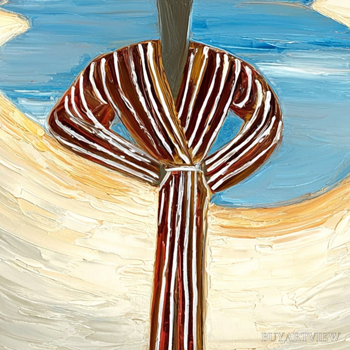 BUYARTVIEW River Blush – Textured Figurative Landscape Painting of Woman by Water - image 5