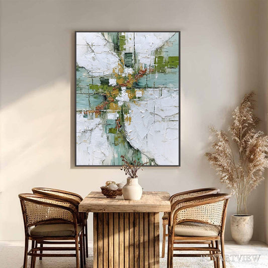 BUYARTVIEW Verdant Echo – Textured Abstract Painting in Earth Tones - image 2