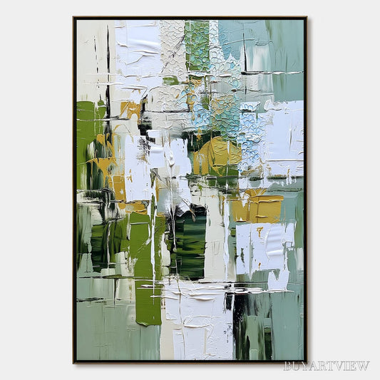 BUYARTVIEW Terrace View – Textured Abstract Impasto Landscape Painting - image 1